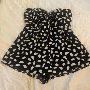 Lulus black and white romper, size Medium.